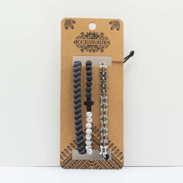bG9jYWw6Ly9tZWRpYS9TUS9HRC82MFIzMEMxRzZXU0tHRFNRL2NiOGQ1ZDNkLmpwZWc.webp Mens Premium Bracelet Sets - City Slicker Blacks (asst)