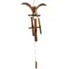 A handcrafted bamboo bird-shaped wind chime with hanging bamboo tubes for gentle natural sound.