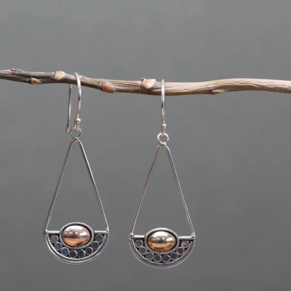 Silver and Gold Earring - Luna Balance
