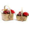 Large Red Bouquet in Wicker Basket