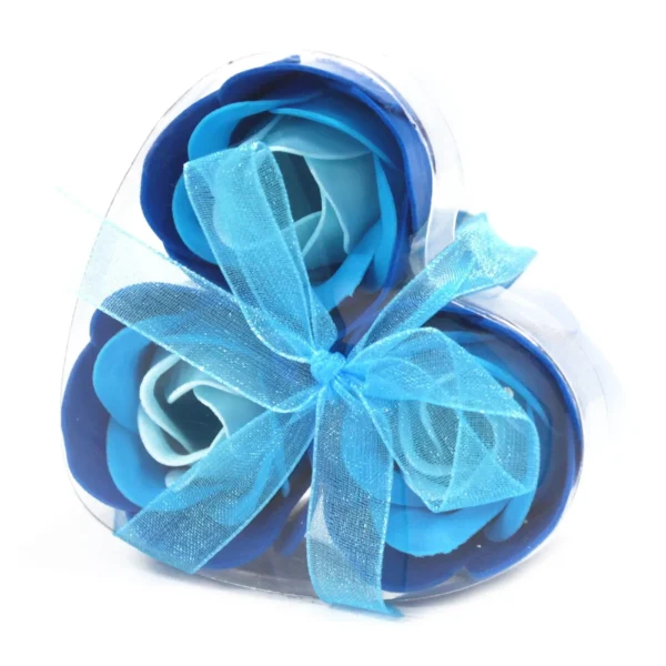 bG9jYWw6Ly9tZWRpYS9ITS9BRC82MFIzMEMxRzZHVjNBREhNLzk3YjE0NmFmLmpwZWc.webp Set of 3 Soap Flower Heart Box - Blue Wedding Roses