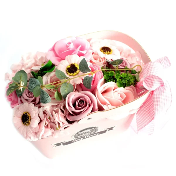 bG9jYWw6Ly9tZWRpYS9ITS9FRC82MFIzMEMxRzZHV0tFREhNLzEyNjM4NDFjLmpwZWc.webp Basket Soap Flower Bouquet - Pink
