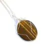 Swirl Wrapped Gemstone Necklace - Tiger Eye