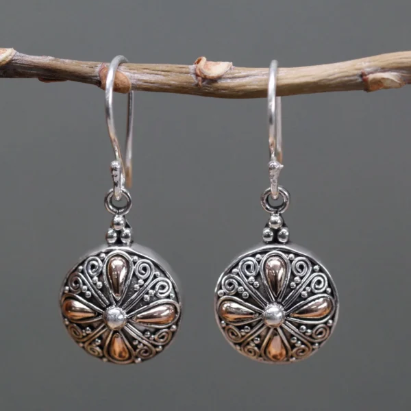 Silver and Gold Earring - Classic Round