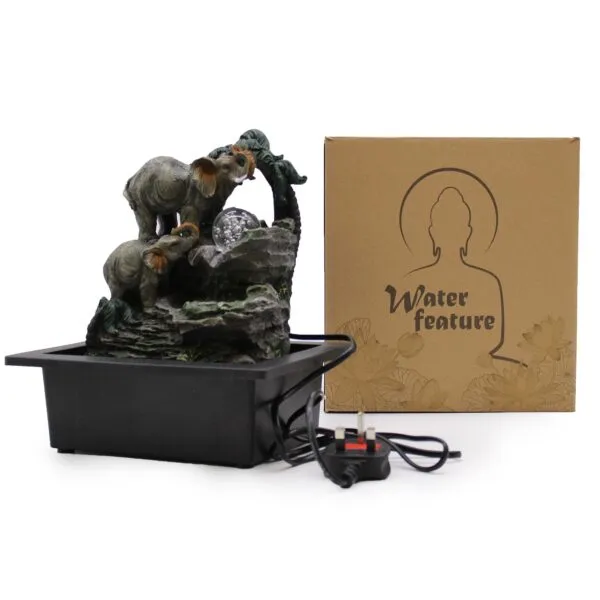 bG9jYWw6Ly9tZWRpYS9TUi8wRC82MFIzMEMxRzZSVkswRFNSL2I4NDc5YTJiLmpwZWc.webp Tabletop Water Feature - 30cm - Elephant Family