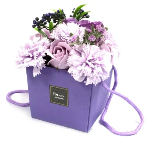 Soap Flower Bouquet - Lavender Rose and Carnation