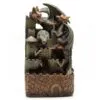 Dragon Castle Sculpture Resin Statue Grey Green - Crystal Orb Guard Detailed resin dragon statue guarding medieval castle with crystal orb, fantasy décor sculpture.