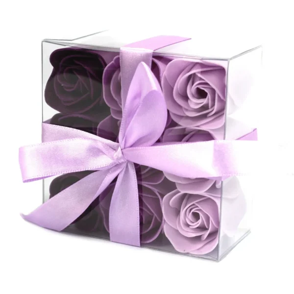 Set-of 9-Soap-Flower-Lavender-Roses