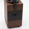 Wooden Bluetooth Speaker Brown Finish - USB and Aux Inputs Rear connectivity panel of a wooden Bluetooth speaker showing USB, microSD, and auxiliary input ports.