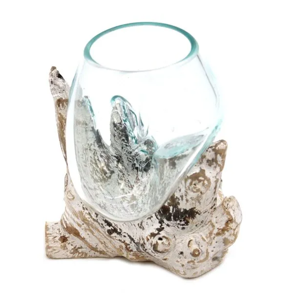 bG9jYWw6Ly9tZWRpYS85SC80RS82MFIzMEMxRzZSVDM0RTlILzliZTY1MmY4LmpwZWc.webp Molten Glass on Whitewash Wood - Medium Bowl