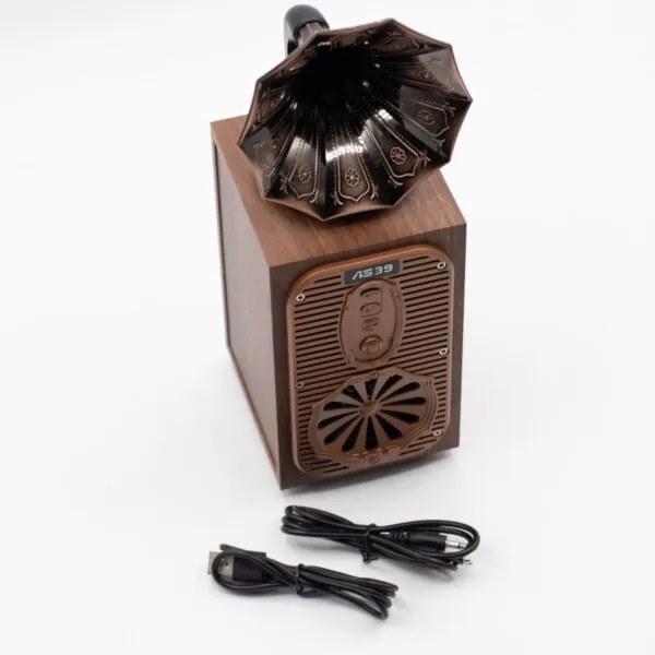 bG9jYWw6Ly9tZWRpYS85SC9KQy82MFIzMEMxSjY0V0tKQzlILzhlYWUwMzI4LmpwZw.webp Retro Tall Gramophone Speaker (Extra Loud) - Bluetooth - 8 watt