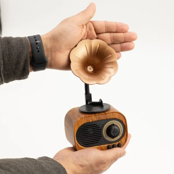 Retro Mini Gramophone Speaker - Bluetooth and FM Radio - 5 watt x 1