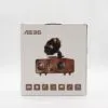 AS36 Wooden Retro Gramophone Speaker - Wireless Bluetooth Bronze Retro-style AS36 wireless gramophone speaker in brown packaging with vintage wooden and bronze design.
