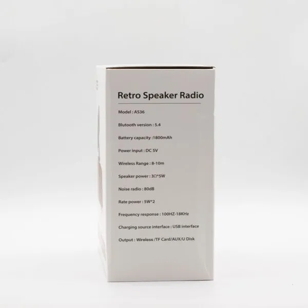 Retro Speaker Radio White Box - Bluetooth 5.4 Dual 5W Output Retro Mini Double Gramophone Speaker - Bluetooth - 5.4 watt x 2