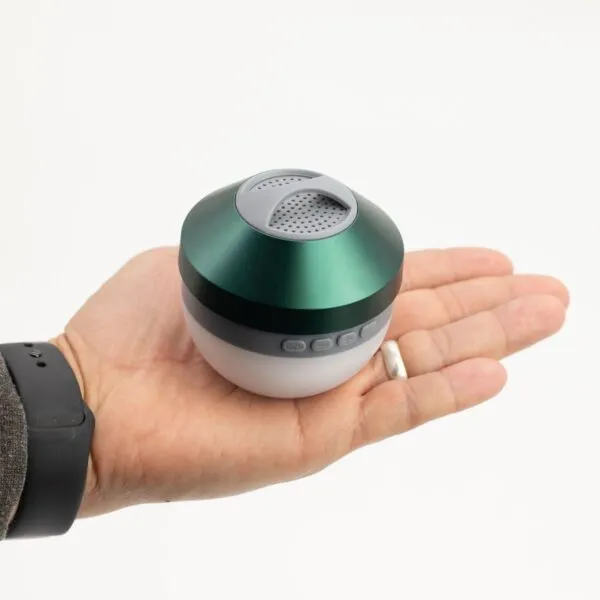 Green Camping Hanging Light and Mini Speaker