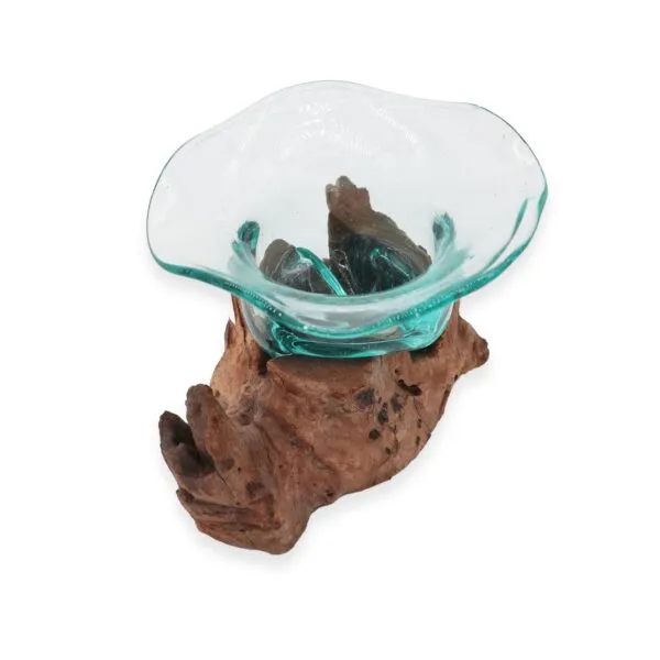 Molton Glass Fancy Sweet Bowl on Wood