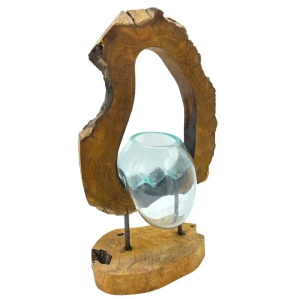 bG9jYWw6Ly9tZWRpYS9TTS9BQy82MFIzMEMxRzZSVjNBQ1NNLzNmYmVhNWE5LmpwZWc.webp Molton Glass Hanging Art Vase on Wood