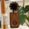 Vintage Gramophone Bluetooth Speaker - Brown Wood Retro Design Retro brown wood Bluetooth gramophone speaker with decorative bronze horn on wooden base.