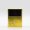 Yellow mini Bluetooth speaker box displaying specifications, battery details, and wireless connectivity features.