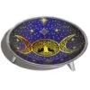 Triple Leg  Enamelled Offering Plate - Purple Triple Moon