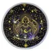 Triple Leg  Enamelled  Offering Plate - Gold Goddess on Black
