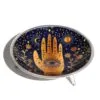 Triple Leg Enamelled Offering Plate - Hamsa Midnight Blue