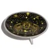 Triple Leg Enamelled Offering Plate - Gold Goddess on Black