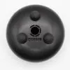 Top-down view of a matte black Chakra tank drum base on a white background.