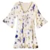Nomad Sari Evil Eye Dress – White, Blue and Gold – Size L/XL