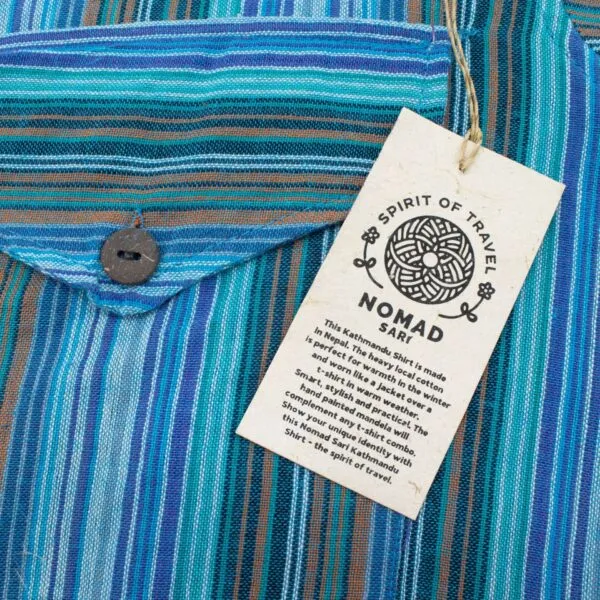 bG9jYWw6Ly9tZWRpYS85Ry9HRC82MFIzMEMxSjY4VzNHRDlHLzA4ZjliNTU0LmpwZw.webp Nomad Sari Grandad Shirt - Turquoise - XL