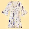 Nomad Sari Evil Eye Dress – White, Blue and Gold – Size M/L