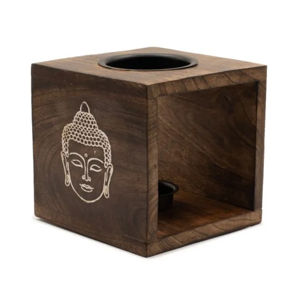 bG9jYWw6Ly9tZWRpYS85SC9HRC82MFIzMEMxSjY0VjNHRDlIL2IwMGQ2Y2Q0LmpwZw.webp Large Square Mango Wood Oil Burner- Buddha Face