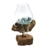 Molten Glass on Wood with Stand - Medium Bowl
