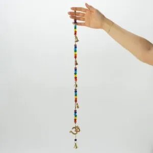 Indian Chimes - Brass OM with Chakra Beads String Bells 53cm