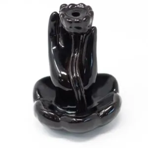 Back Flow Incense Burner - Hand and Lotus Flower