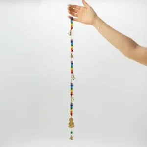 Indian Chimes - Brass Buddha with Chakra Beads String Bells 53cm