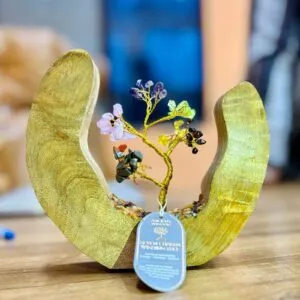 bG9jYWw6Ly9tZWRpYS85Sy8yRS82MFIzMEMxSDc0UksyRTlLLzRmNDc0ZDA0LmpwZWc.webp Gemstone Tree Garden - Mango Wood Open Ring - Seven Chakra - 60 chipstones