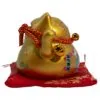 Ceramic Money Cat Bank - Gold on Cushion