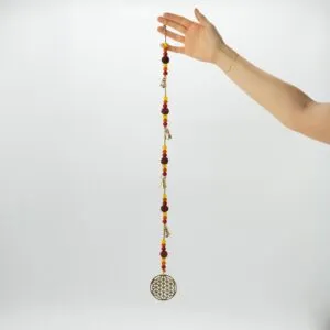 Indian Chimes - Brass Flower of Life with Rudraksha Beads String Bells