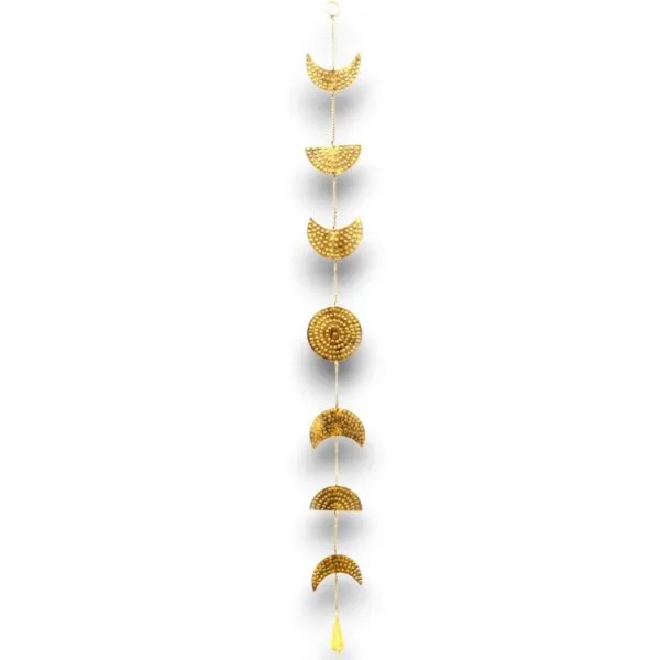 Indian Chimes - Brass Moon Phases Drop with Bell 25cm
