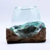 Molten Glass Mini Goldfish Bowl on Wood 20cm
