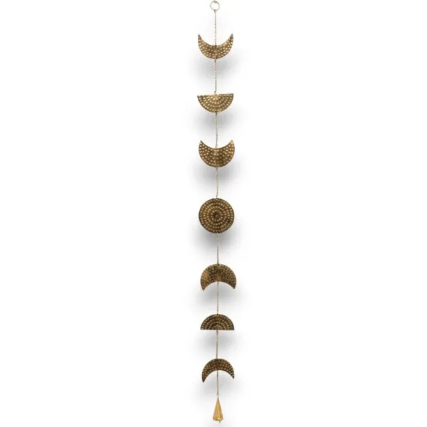 Indian Chimes - Brass Moon Phases Drop with Bell 25cm