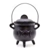 Lrg Cast Iron Cauldron with Triple Moon 12x15cm