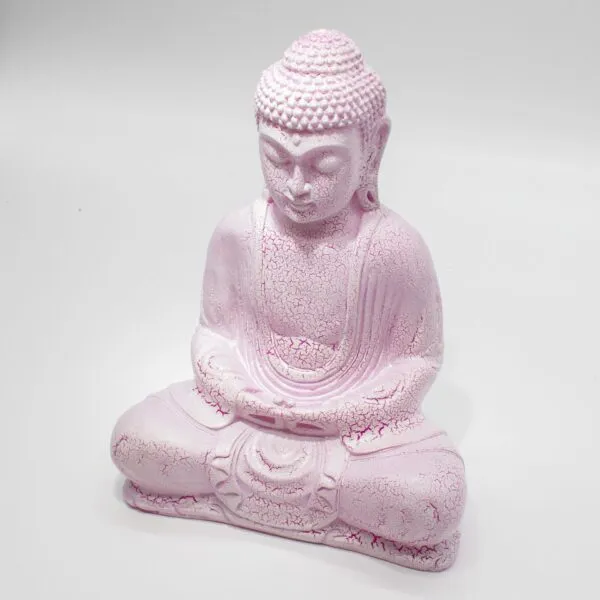 Meditation Buddha Lamp Cherry Crackle - Oval Stand