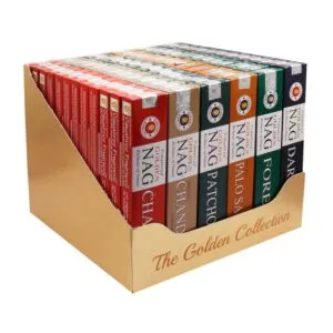 15g Nag Champa Golden Collection Box - 6 assorted Fragrances. Vijayshree Golden Nag Incense Collection – 72-Pack Wholesale Display Box (12 x 6 Scents)
