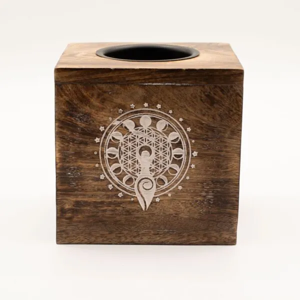 bG9jYWw6Ly9tZWRpYS85UC9HRC82MFIzMEMxSjY0VjNHRDlQLzc5ZDc0ZDc5LmpwZw.webp Large Square Mango Wood Oil Burner - Moon Goddess