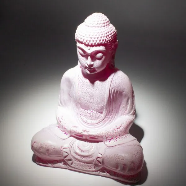 Meditation Buddha Lamp Cherry Crackle - Oval Stand