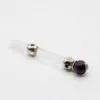 Celestial Prism Wand - Amethyst Moving Crystal Sphere Quartz Stem - 12cm