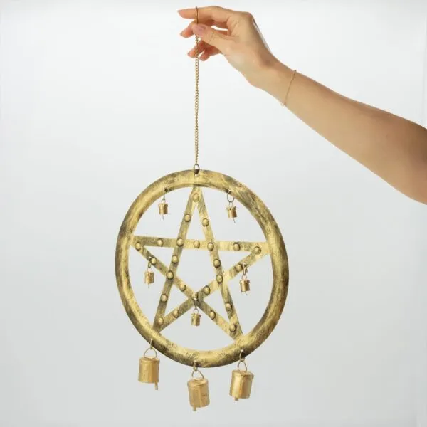 Indian Chimes - Pentagon with Cow Bells - 25x49cm