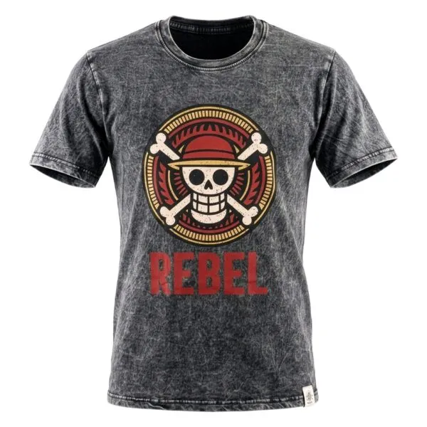 Nomad Sari Stonewashed Cotton T-Shirt - Rebel - Charcoal - Large